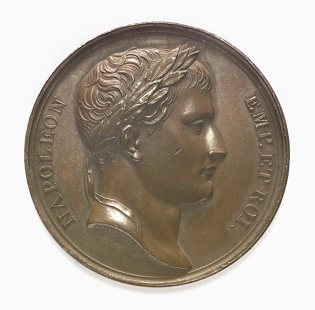 Detail of Commemorative medal depicting Napoleon I; obverse by Andrieu