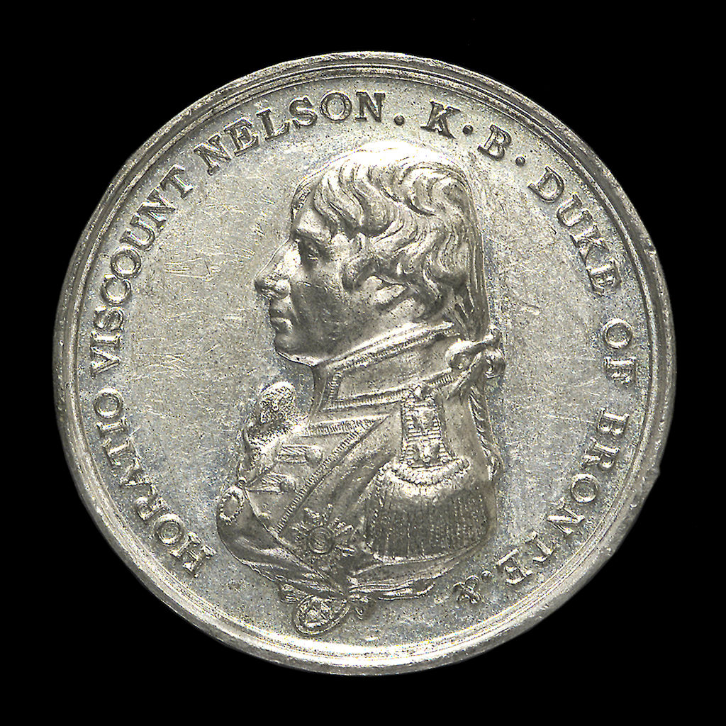 Detail of Medal commemorating the centenary of the Battle of Trafalgar, 1905; obverse by Spink & Son Ltd.