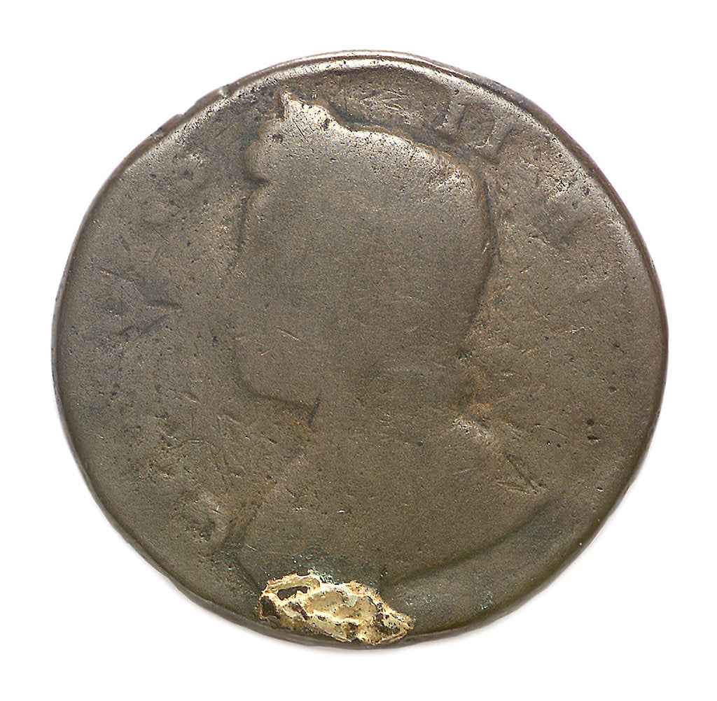 Detail of Halfpenny; obverse by unknown