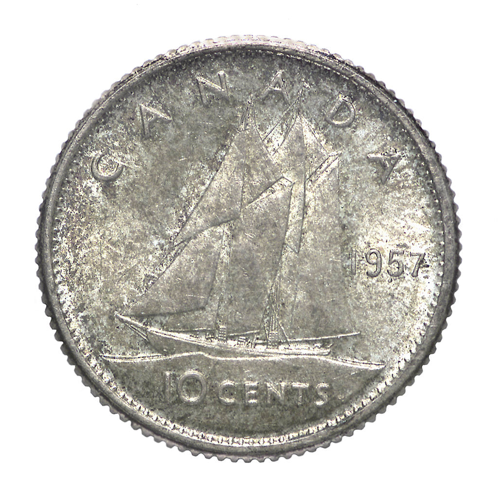 Detail of 10 cents coin; obverse by unknown