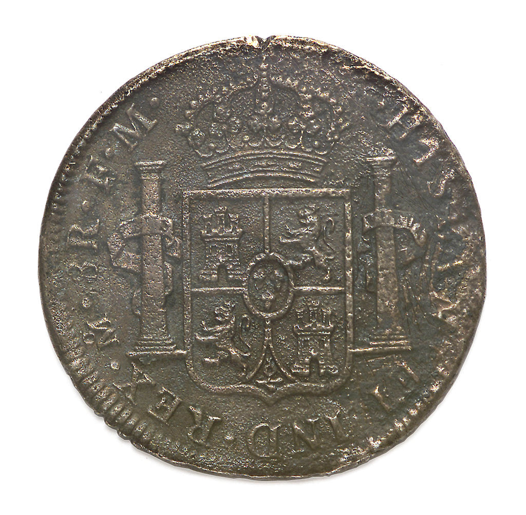 Detail of Eight reales; reverse by unknown