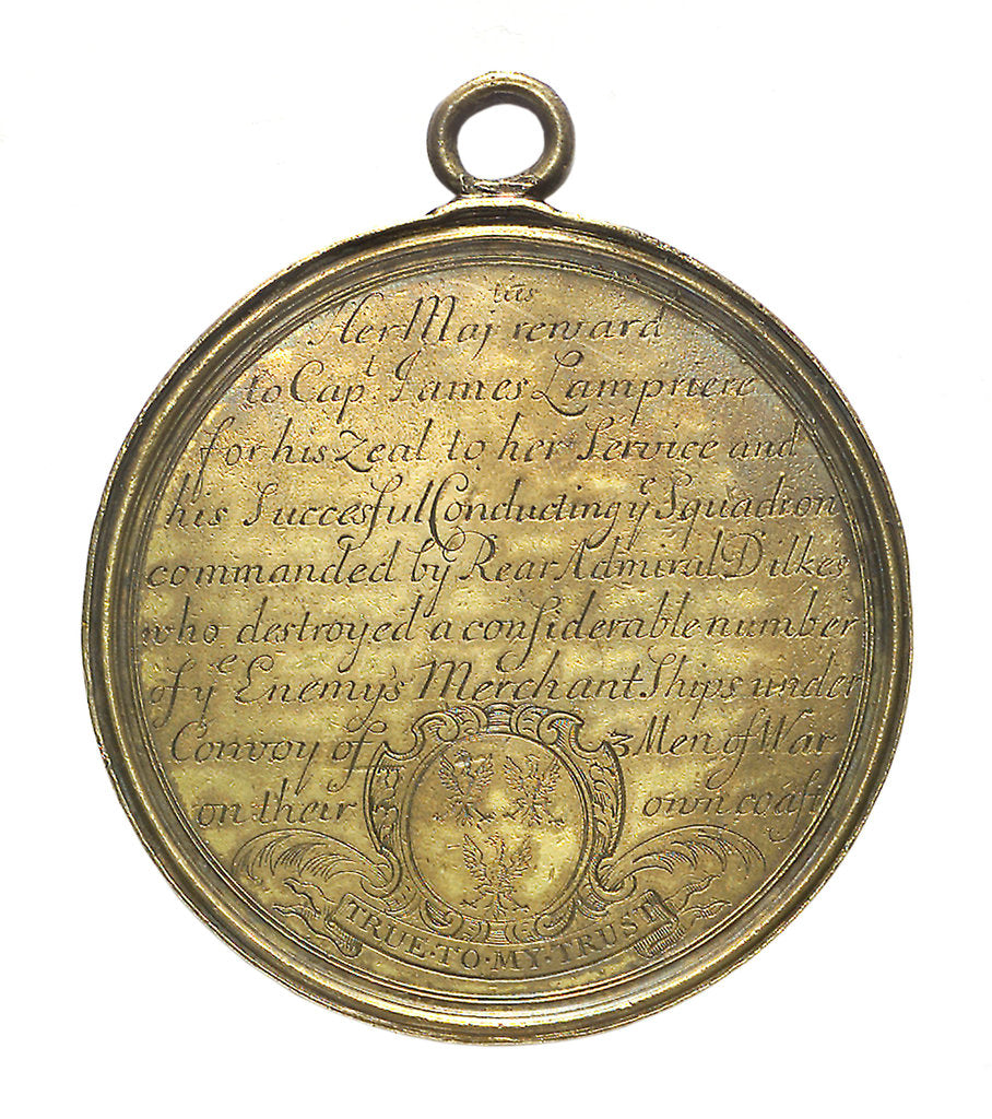 Detail of Naval Reward Medal to Captain James Lempriere; reverse by unknown