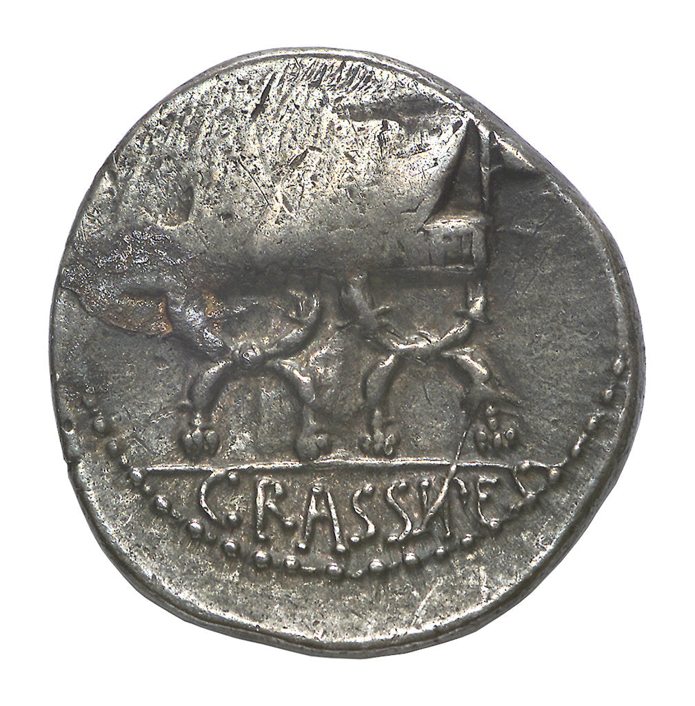 Detail of Denarius; reverse by P. Fourius Crassipes
