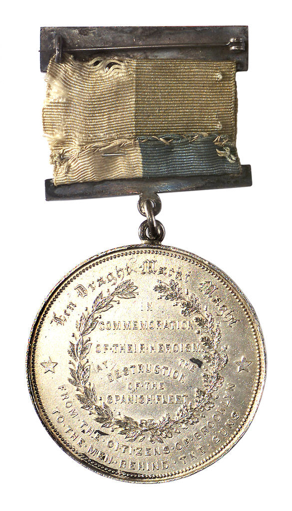 Detail of Medal commemorating the destruction of the Spanish fleet, 1898; obverse by unknown