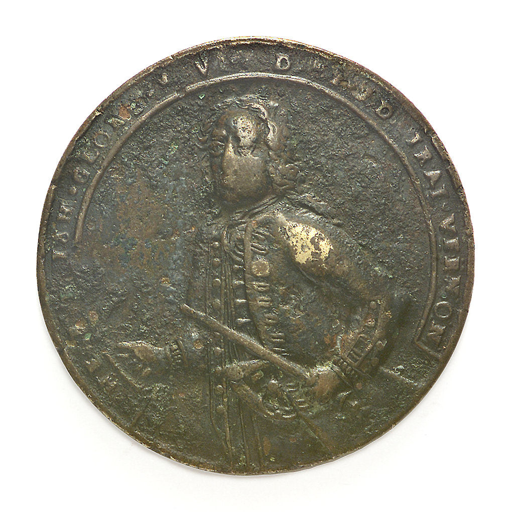 Detail of Medal commemorating Admiral Edward Vernon (1684-1757) and the capture of Porto Bello, 1739; obverse by unknown