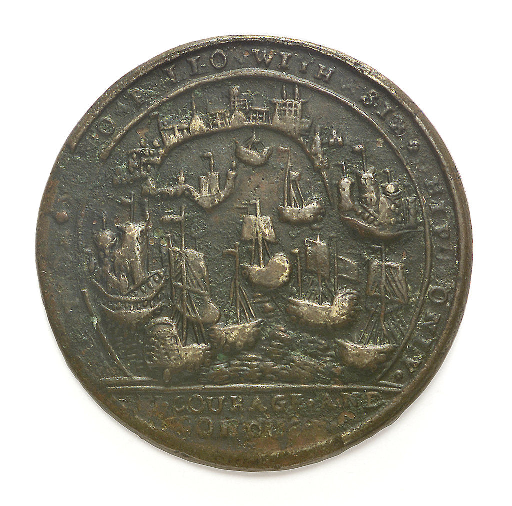 Detail of Medal commemorating Admiral Edward Vernon (1684-1757) and the capture of Porto Bello, 1739 by unknown