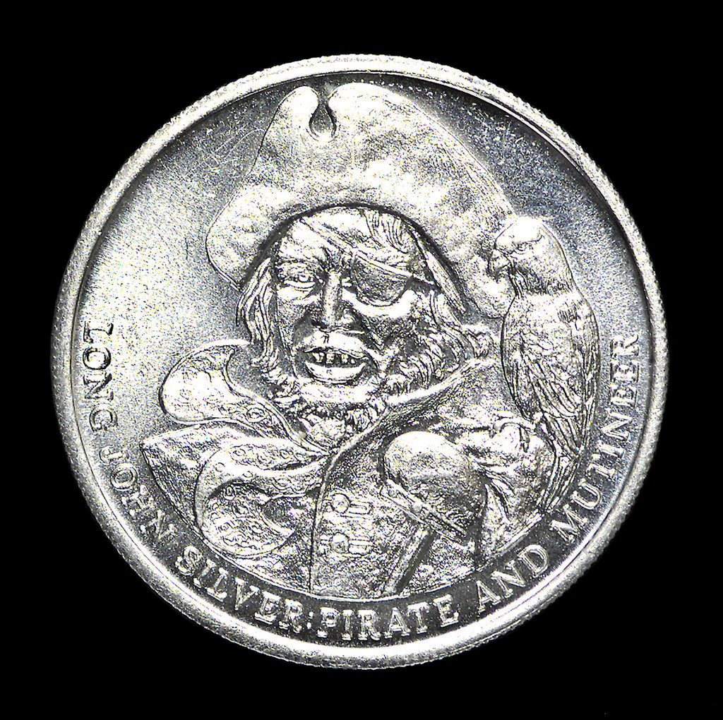 Detail of Medal commemorating R. L. Stevenson's novel 'Treasure Island'; obverse by unknown