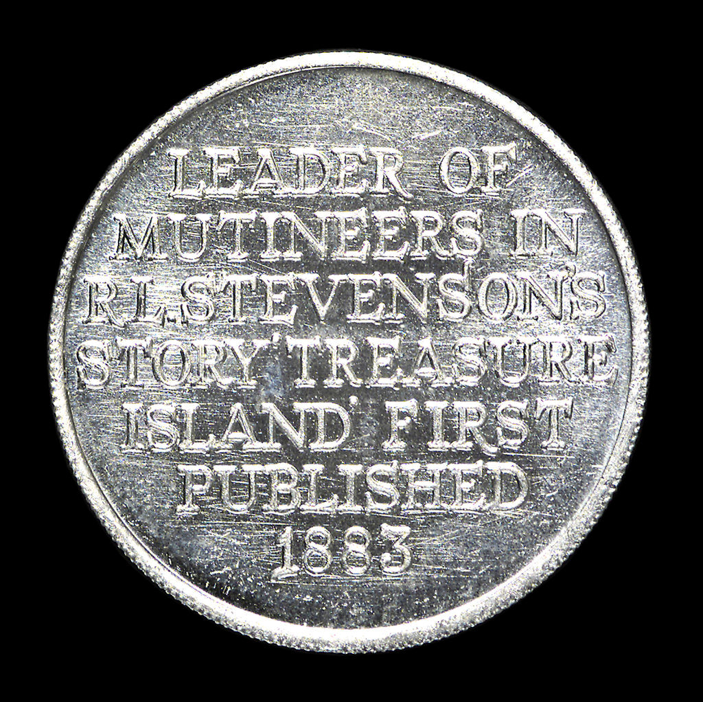 Detail of Medal commemorating R. L. Stevenson's novel 'Treasure Island'; reverse by unknown