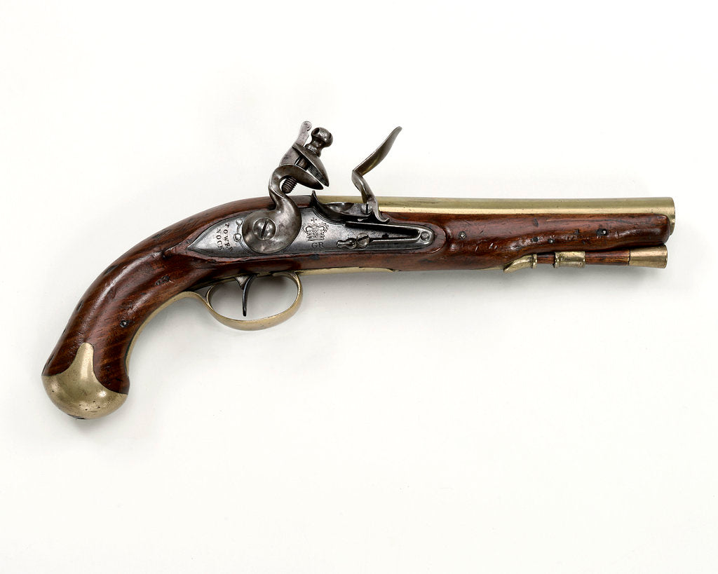 Detail of Brass Barrel pistol by H. Nock, 1796 by Henry Nock