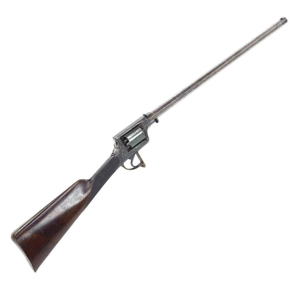 Detail of Revolving rifle by R. Adams