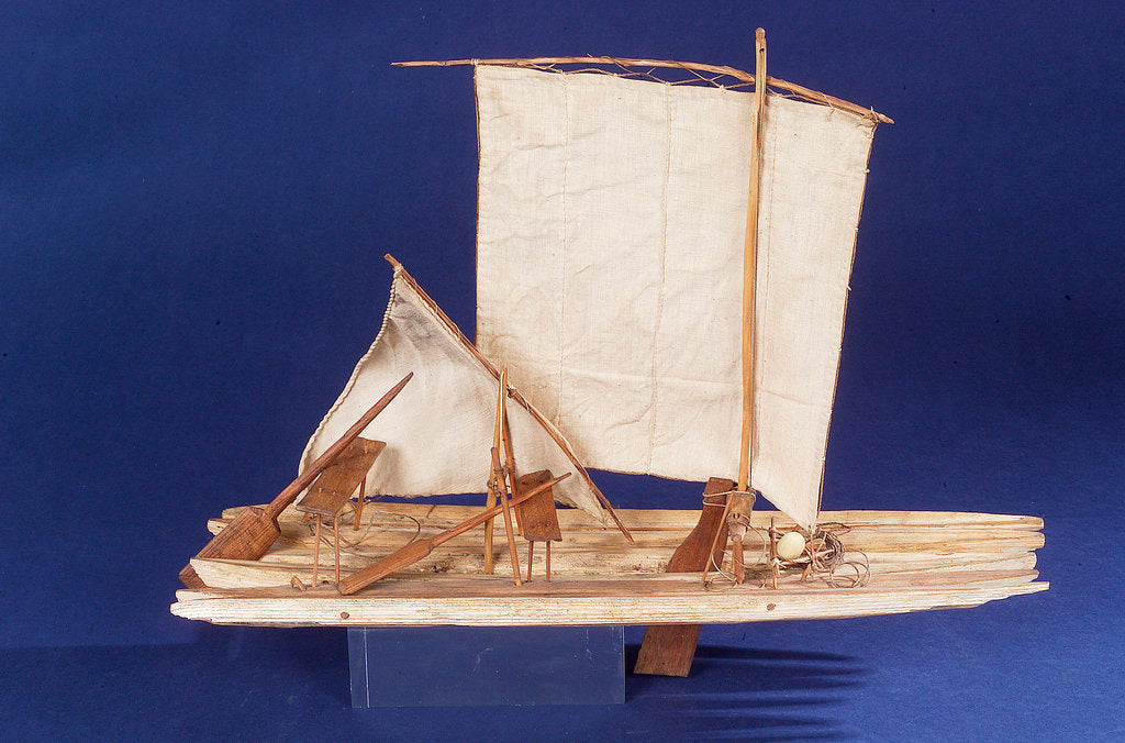 Detail of Brazilian raft or Jangada, starboard broadside by unknown
