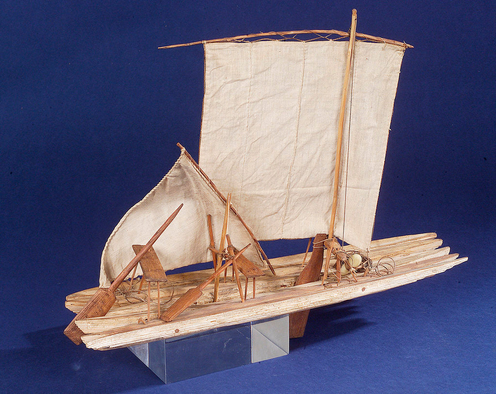 Detail of Brazilian raft or Jangada, starboard stern quarter by unknown