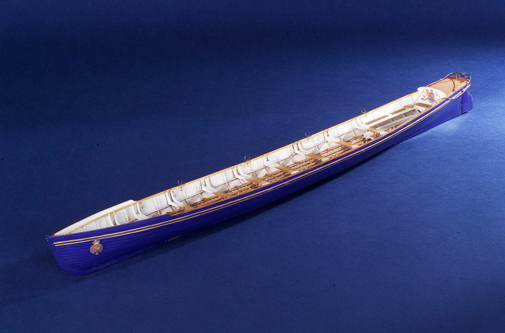 Detail of Full hull model, royal barge, port by unknown