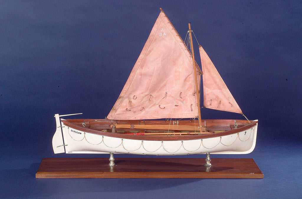 Detail of Full hull model representing 'Britannia' and 'Glasgow', starboard broadside by unknown