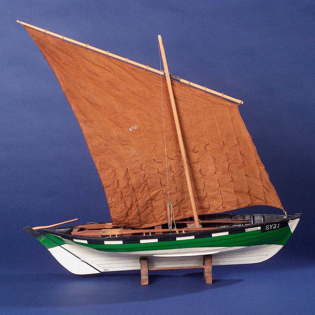 Detail of 'Peaceful', starboard broadside by George MacLeod