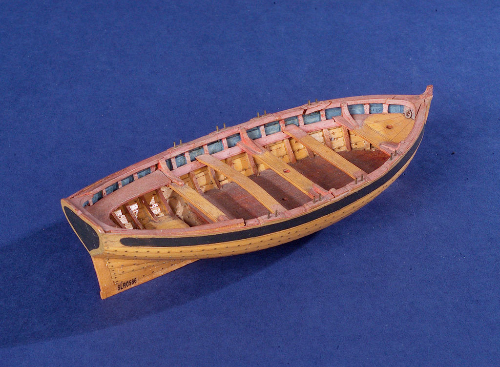 Detail of Full hull model of a ship's dinghy (circa 1795) by unknown