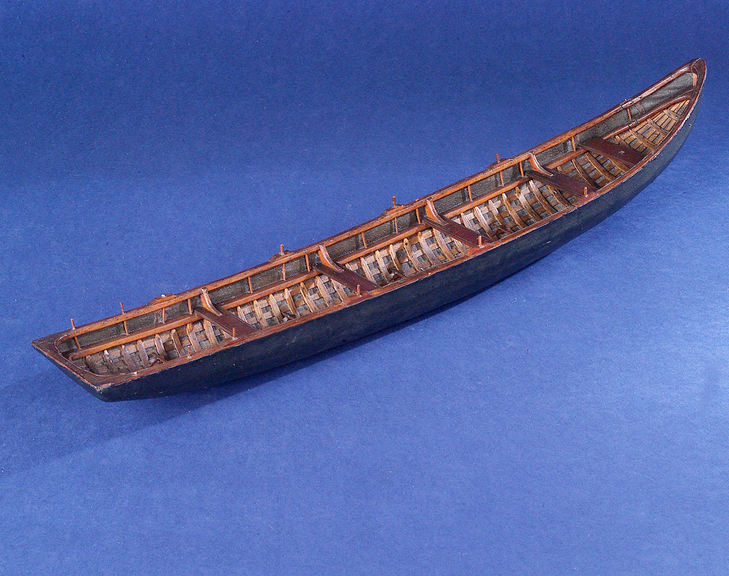 Detail of Four man rowing curragh, starboard stern quarter by unknown