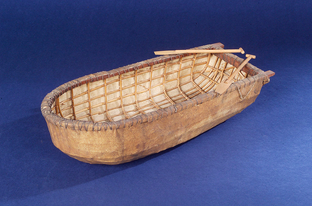 Detail of Donegal paddling curragh, port by unknown