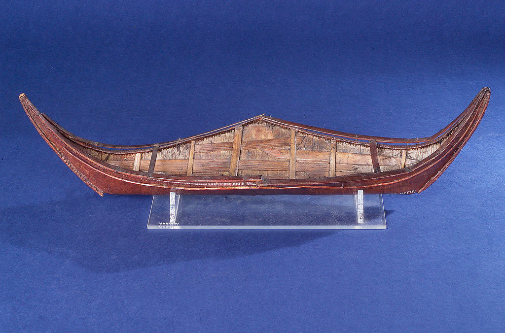 Detail of Ethnographic boat model by Nancy Shanawdithit