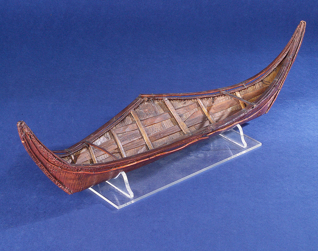 Detail of Ethnographic boat model by Nancy Shanawdithit
