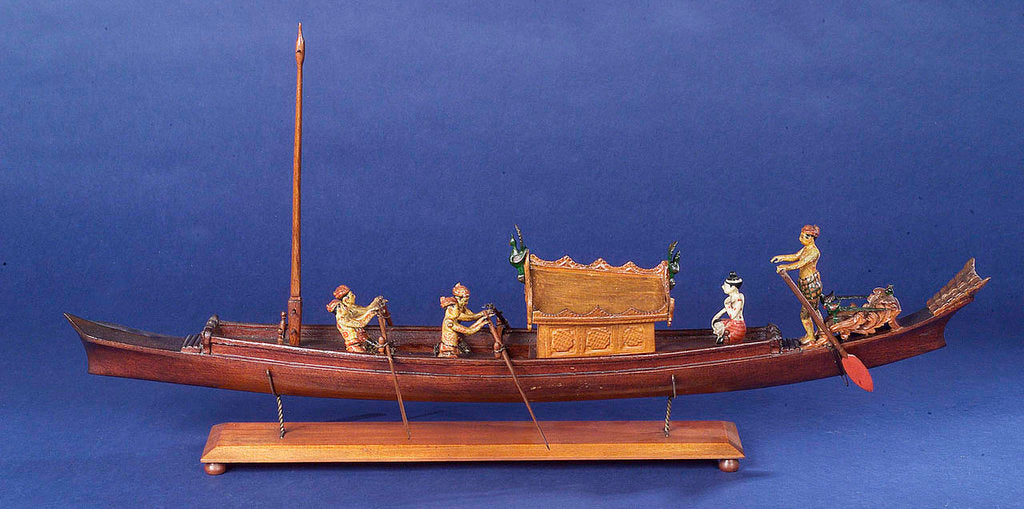 Detail of Burmese ceremonial barge, port broadside by unknown