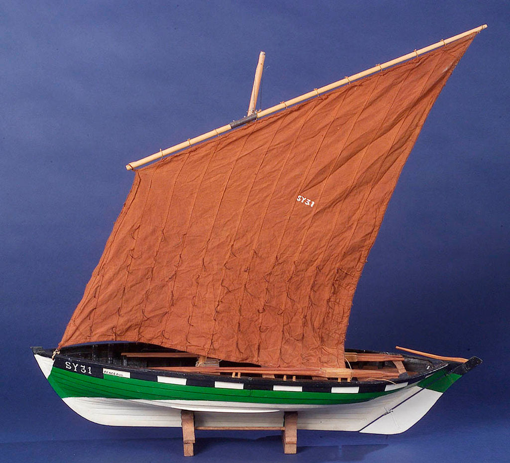 Detail of 'Peaceful', port broadside by George MacLeod