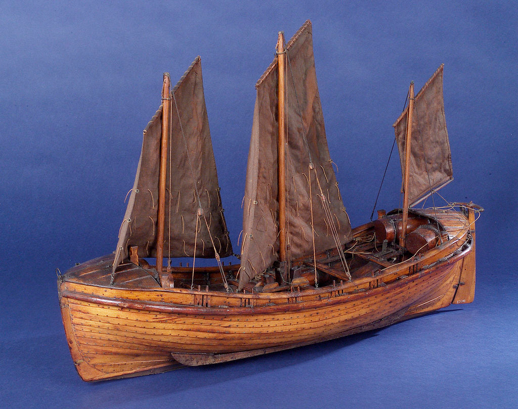 Detail of Full hull model, sailing lifeboat, port by unknown