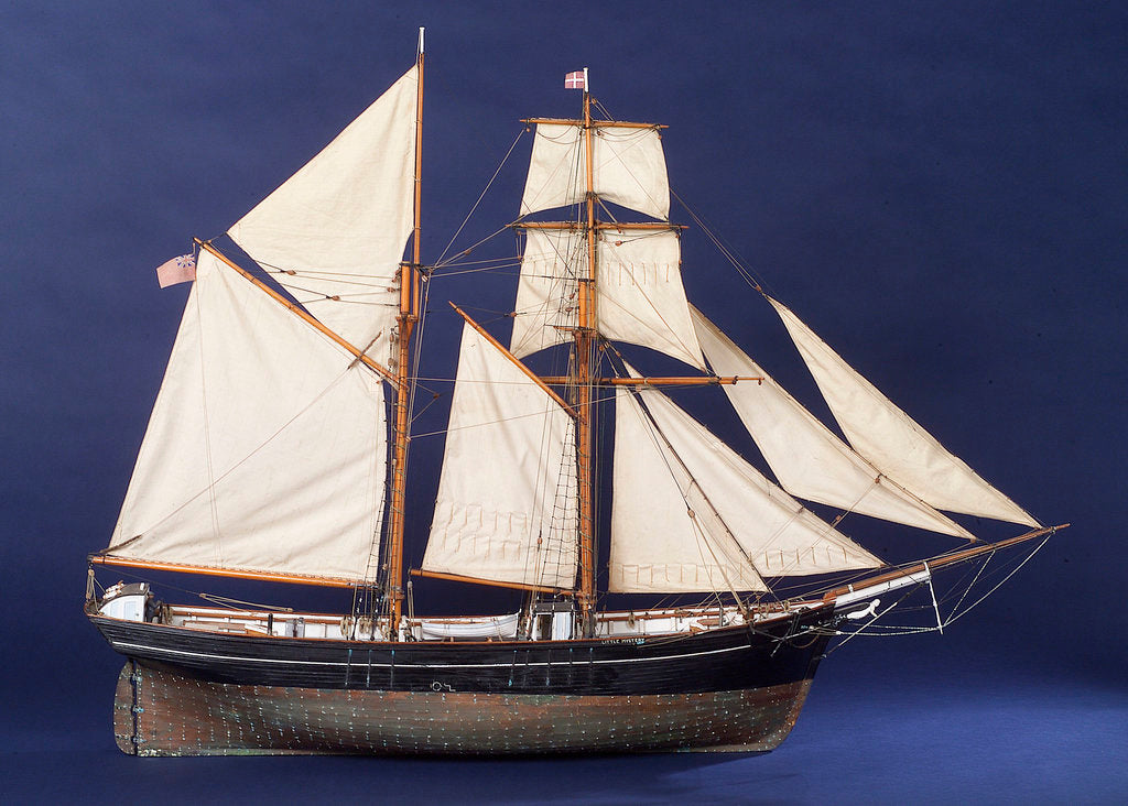 Detail of 'Little Mystery', starboard broadside by Max T. Davey