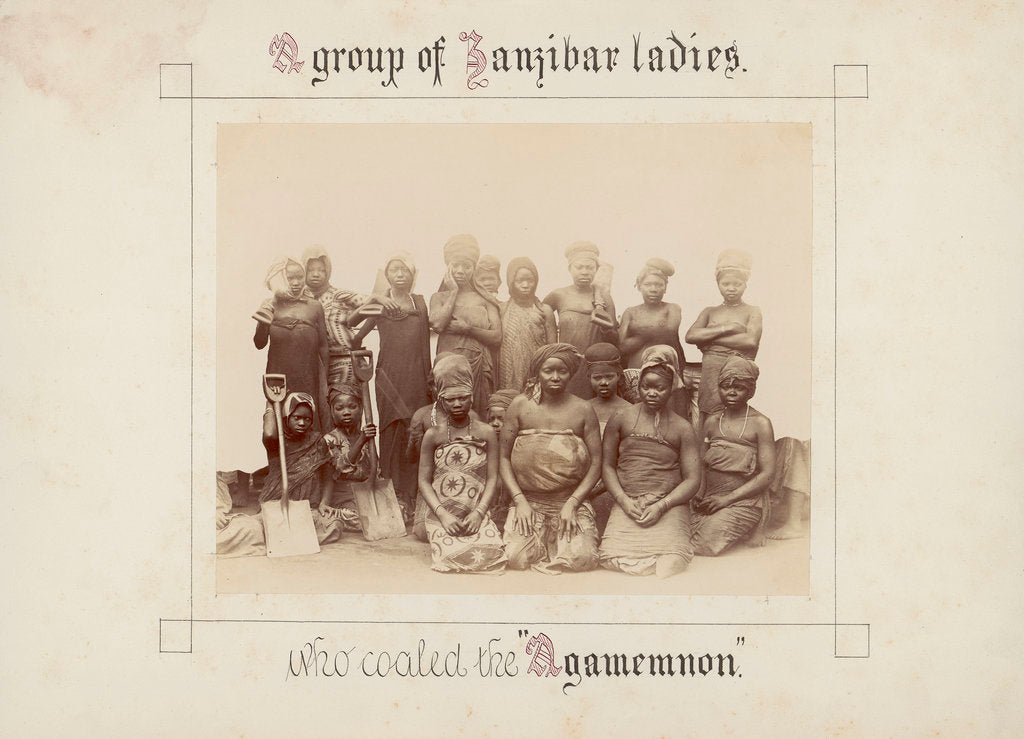 Detail of A group of Zanzibar ladies who coaled the 'Agamemnon' by unknown