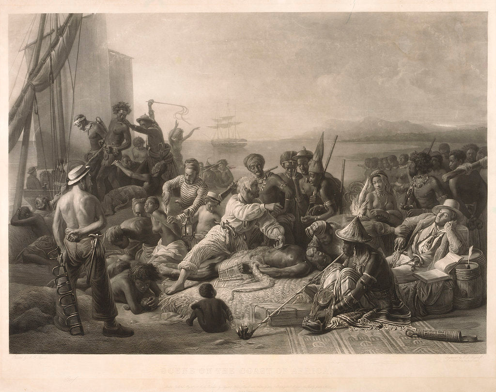 Detail of Scene on the coast of Africa by C.E. Wagstaff