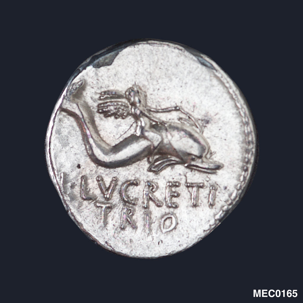 Detail of Denarius depicting head of Neptune by unknown