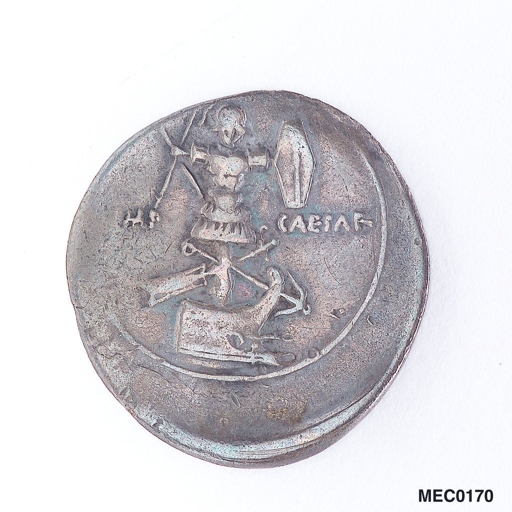 Detail of Denarius depicting Emperor Augustus by unknown