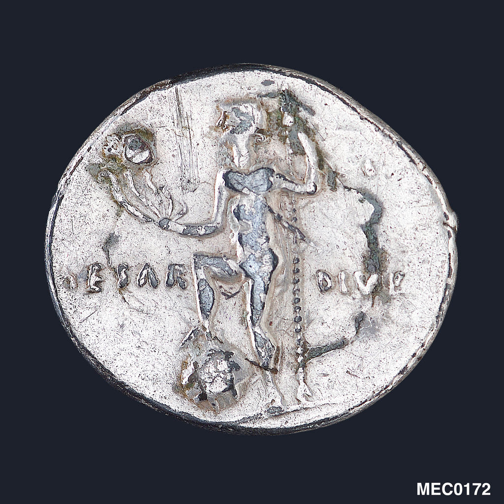 Detail of A denarius commemorating the Battle of Actium BC31 by unknown