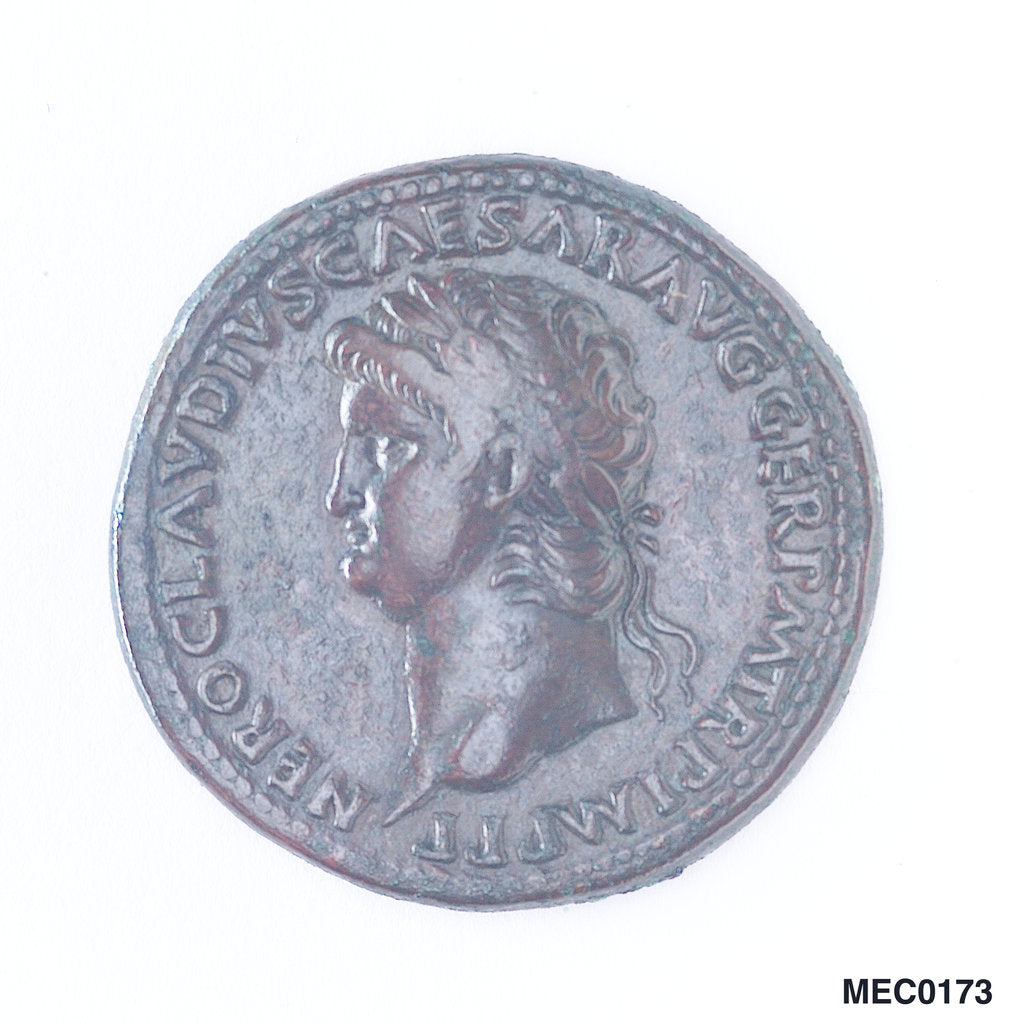 Detail of Classical coin depicting Emperor Nero by unknown