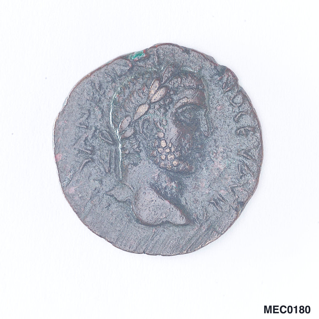 Detail of Classical coin depicting Emperor Caracalla and a galley by unknown