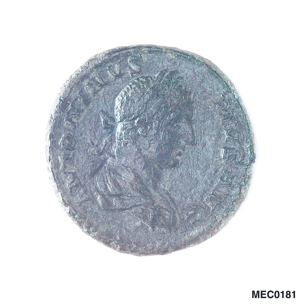 Detail of Classical coin depicting Emperor Caracalla and a galley by unknown