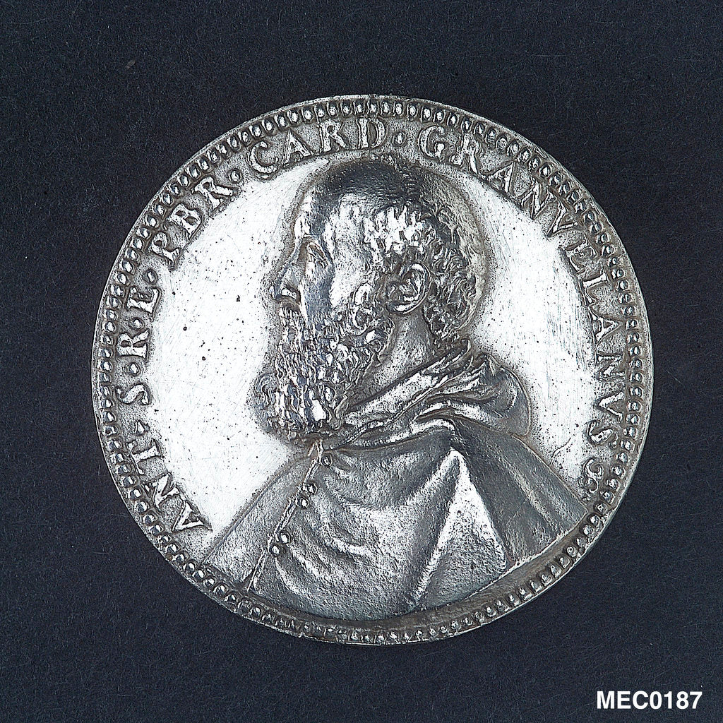 Detail of Medal commemorating Antonio Perrenot de Granvela (1516-86), Bishop of Arras, Archbishop of Malines, Cardinal & Viceroy of Naples by unknown