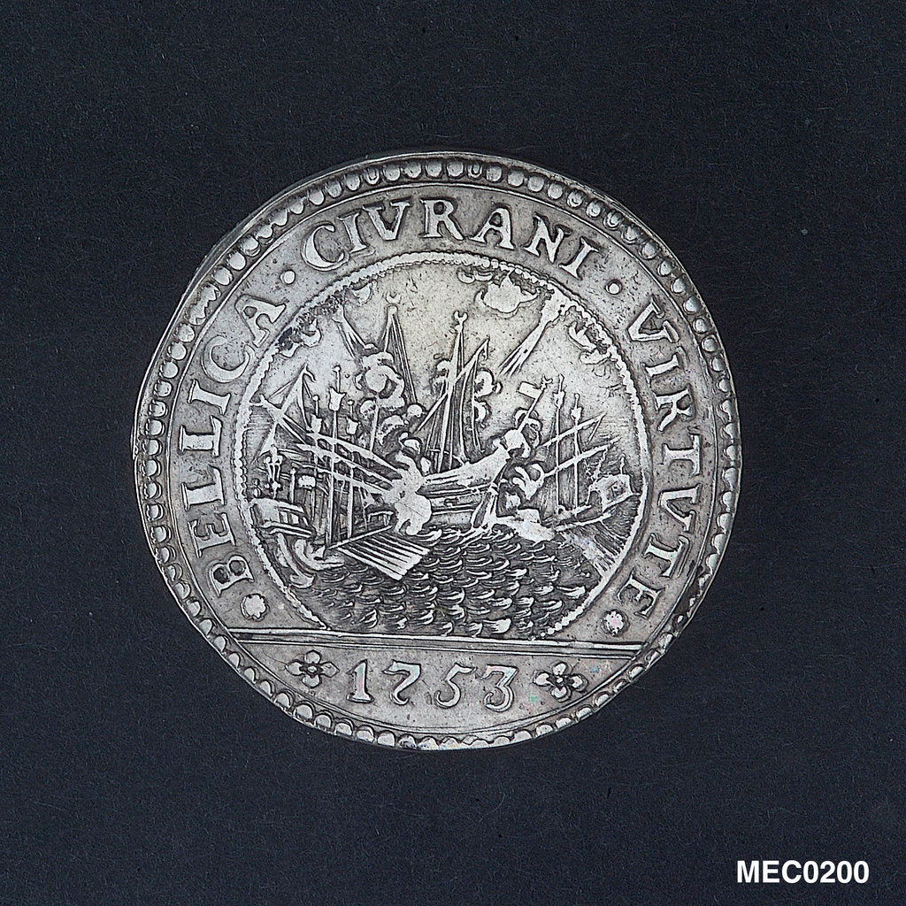 Detail of Medal commemorating Admiral Civrani's victory over the Turks at Cyprus, 1753 by unknown