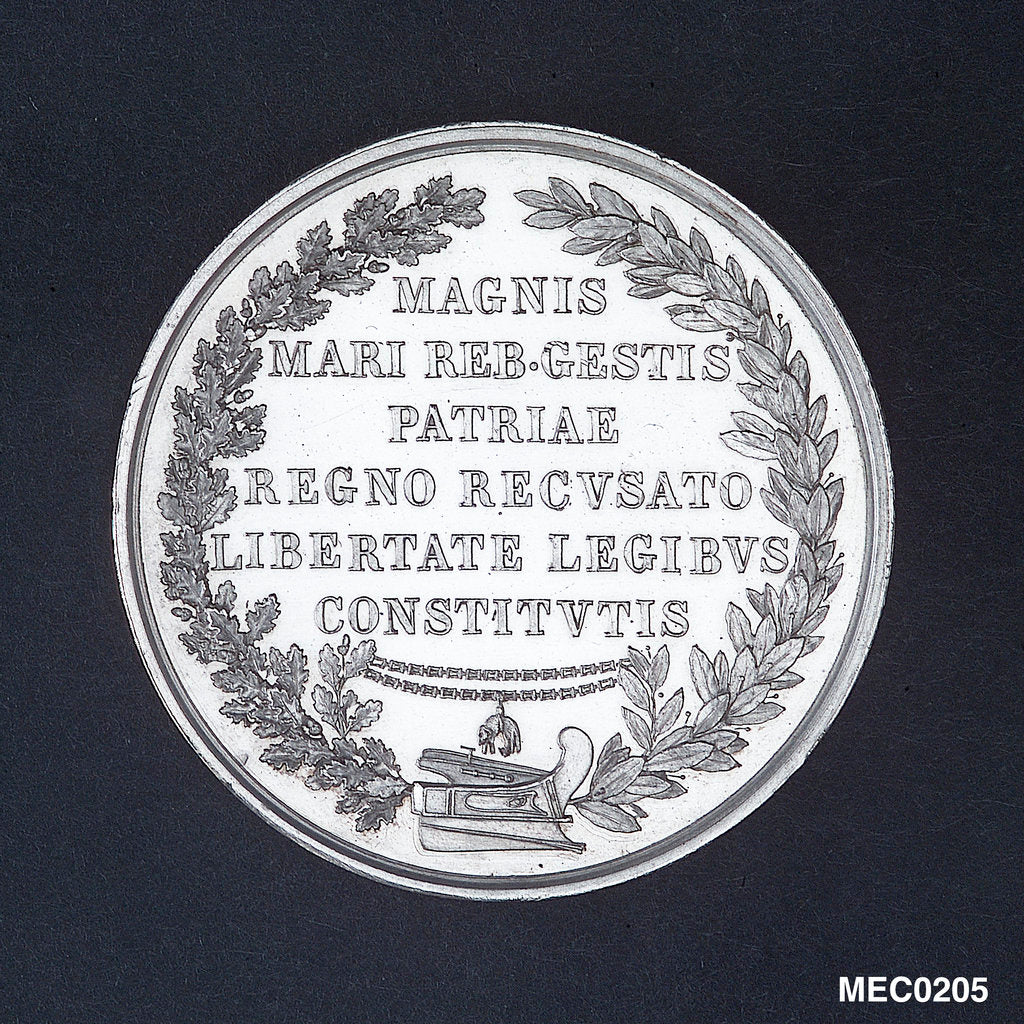 Detail of Medal commemorating Admiral Andrea Doria tercentenary, 1829 by N. Cerbara