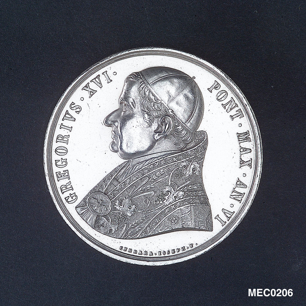 Detail of Medal commemorating Civitavecchia enlarged and its harbour improved, 1836 by J. Cerbara