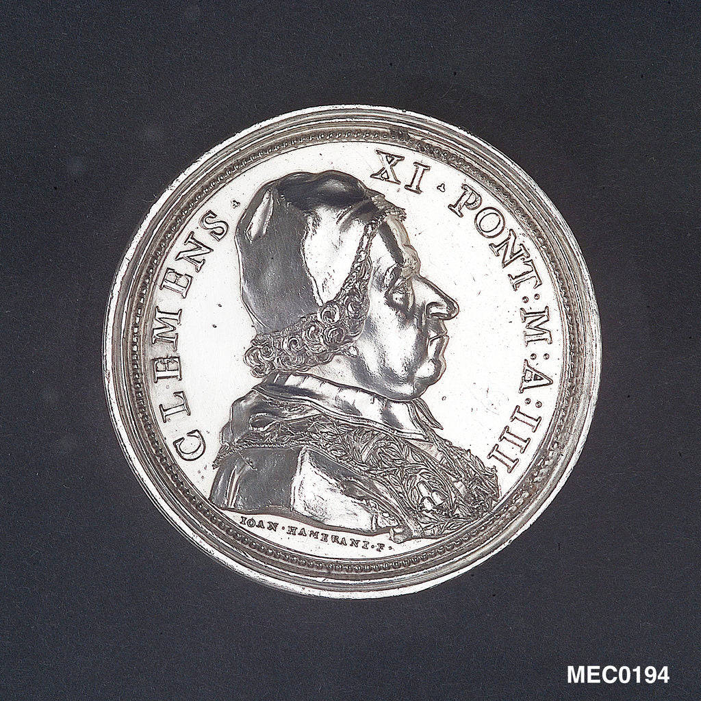 Detail of Medal commemorating the Aqueduct of Civitavecchia, 1703 by G. Hamerani