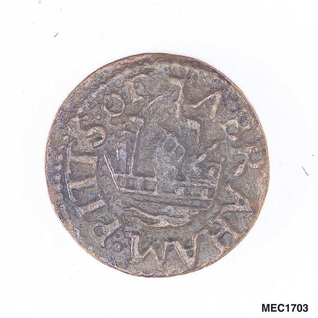 Detail of Token depicting a sailing ship by unknown