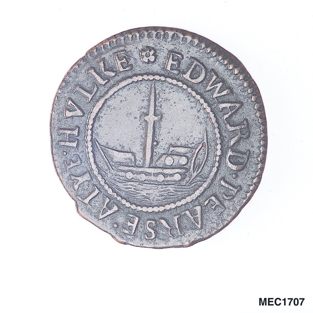 Detail of Portsmouth halfpenny token by unknown