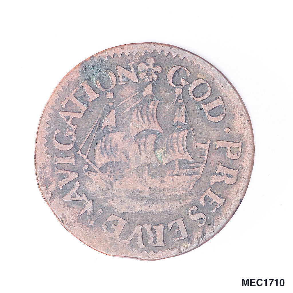 Detail of Token depicting a sailing ship by unknown