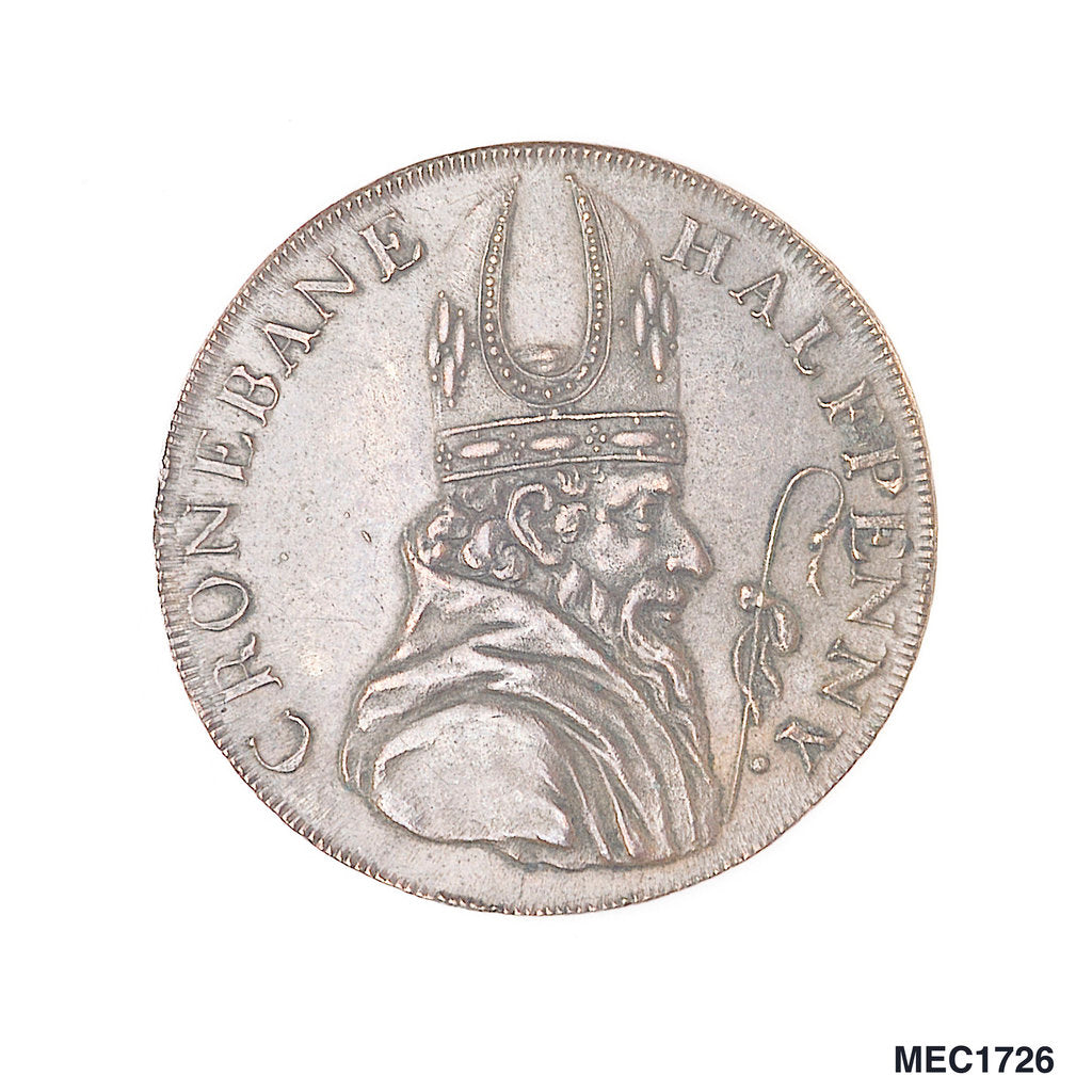 Detail of Cronebane halfpenny token by unknown