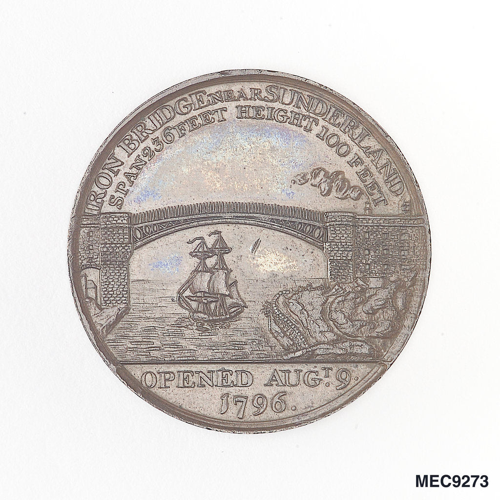 Detail of Sunderland penny token by T. Wyon