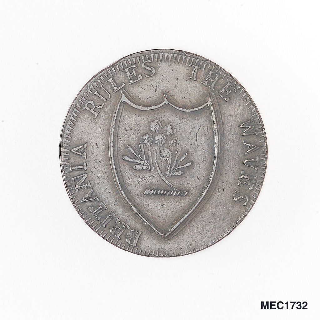 Detail of Edinburgh halfpenny token by unknown