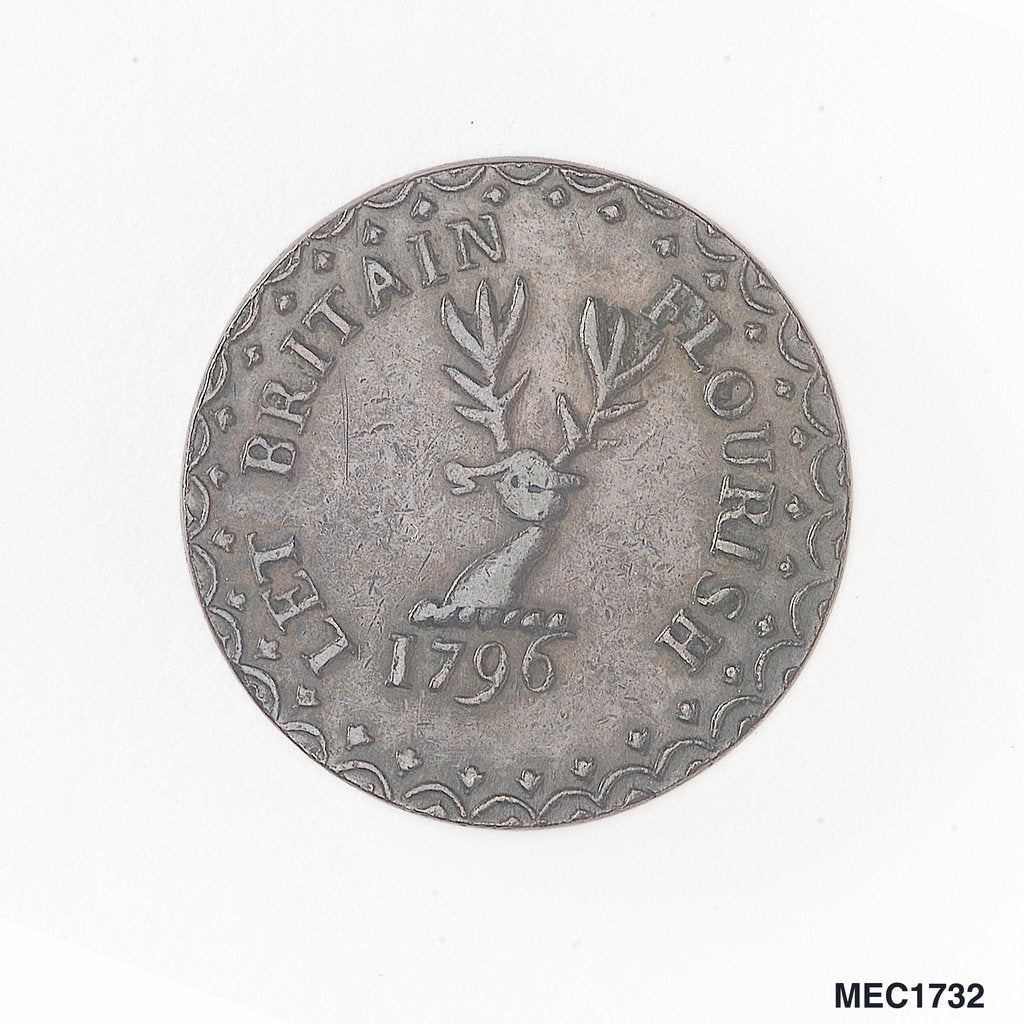 Detail of Edinburgh halfpenny token by unknown