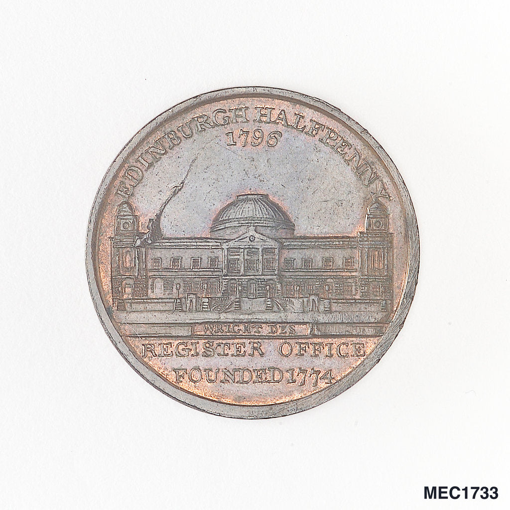 Detail of Edinburgh halfpenny token by unknown