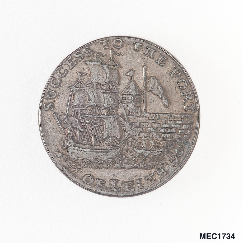 Detail of Leith halfpenny token by unknown